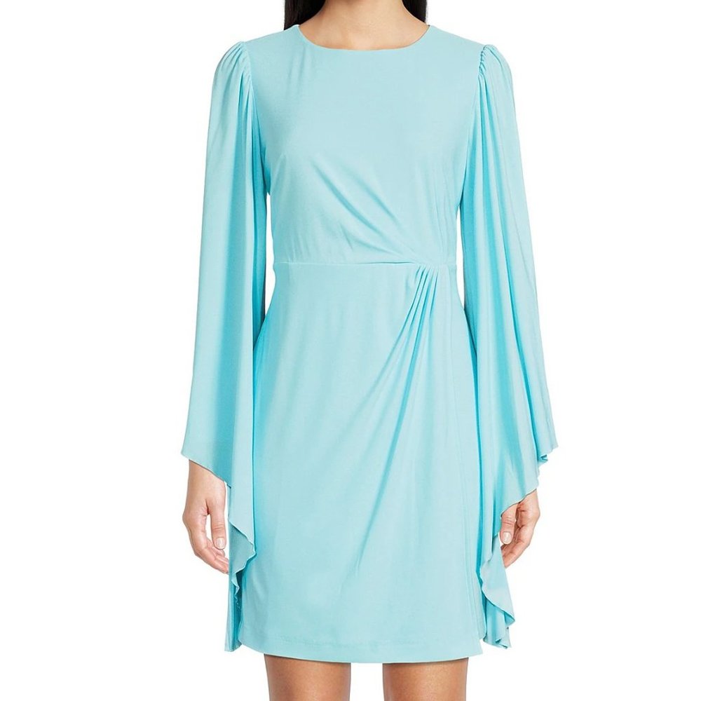 Belle Badgley Mischka Maeve Round Neck Long Sleeve Back Zipper Dress. NWT!